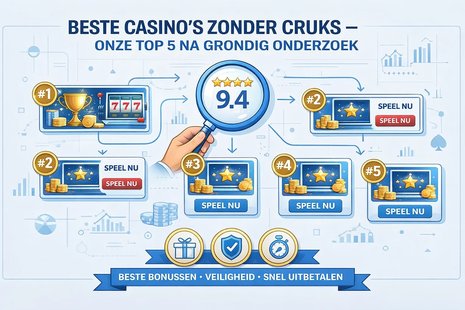 Beste Casino's Zonder CRUKS - Onze Top 5 na Grondig Onderzoek