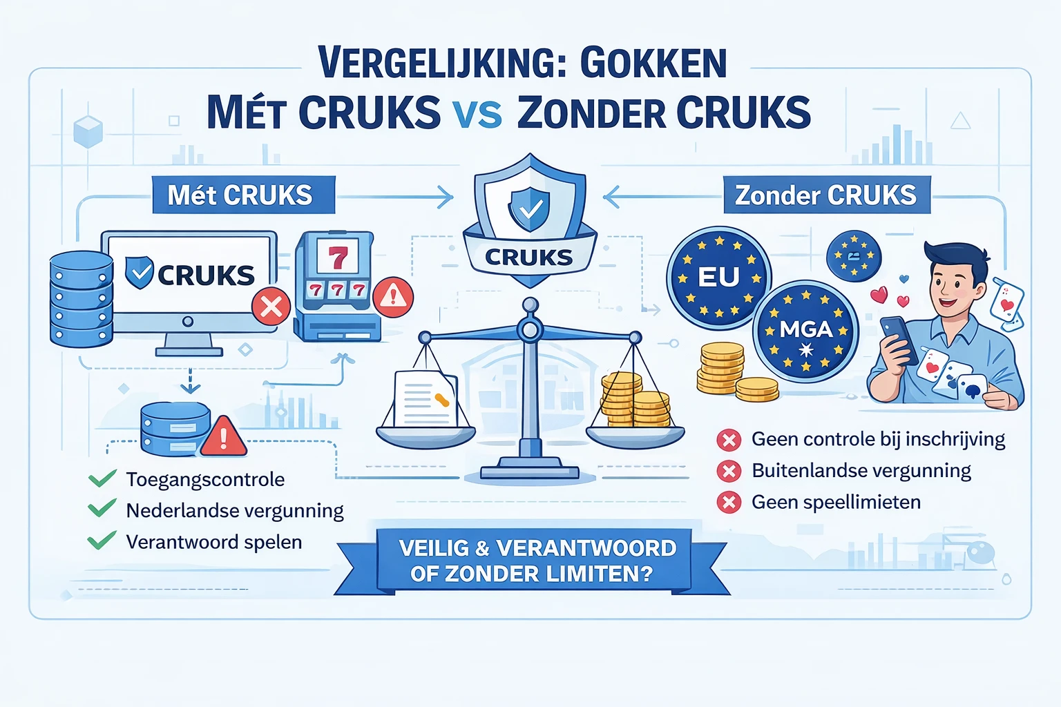 Vergelijking: Gokken Mét CRUKS vs Zonder CRUKS